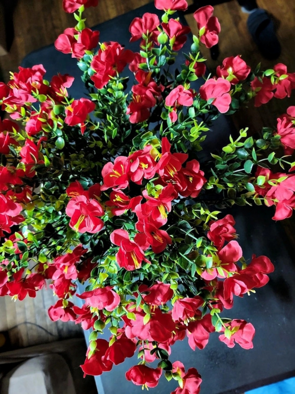 Red & Green Faux Floral Arrangement